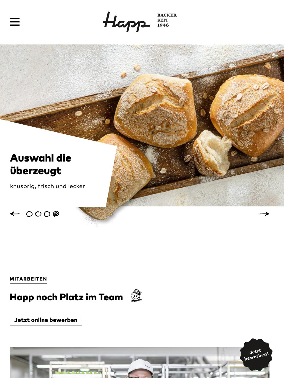 Bäcker Happ – Programmierung der Webseite